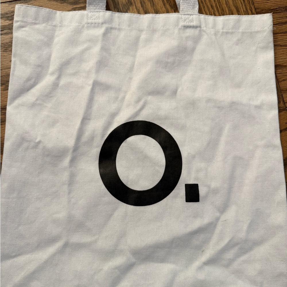 White Tote Bag with Black Lettering